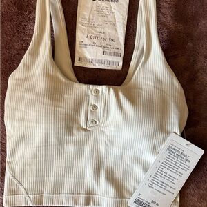 Lululemon Athletica Bone Ribbed Crop Top